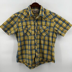 Wrangler Retro Mens Multicolor Plaid Short Sleeve Button Down Shirt Size XL‎